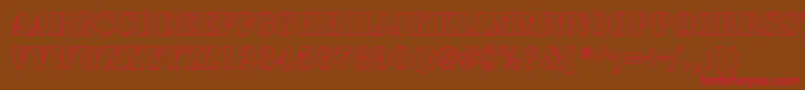 RudyHollow Font – Red Fonts on Brown Background