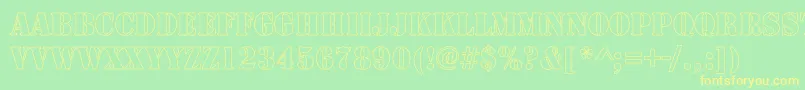 RudyHollow Font – Yellow Fonts on Green Background