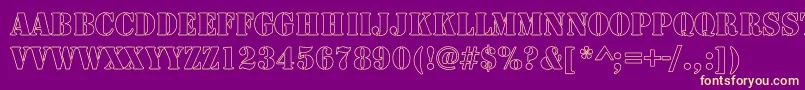 RudyHollow Font – Yellow Fonts on Purple Background