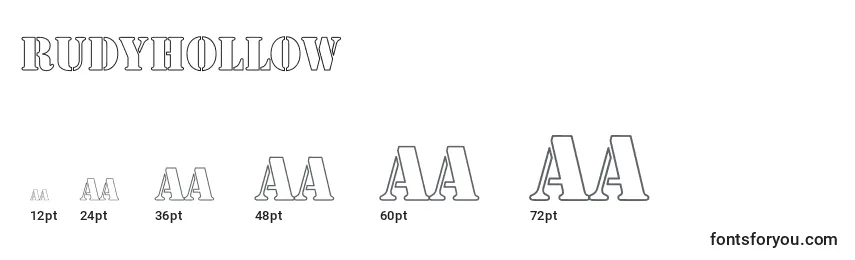 RudyHollow Font Sizes