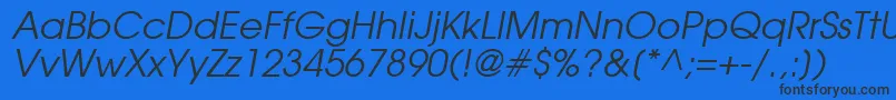ForefrontBookobliquesh Font – Black Fonts on Blue Background