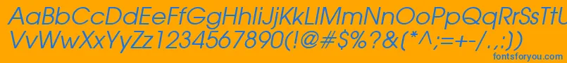 ForefrontBookobliquesh Font – Blue Fonts on Orange Background