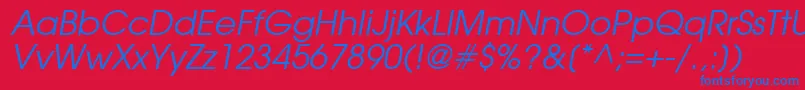 Шрифт ForefrontBookobliquesh – синие шрифты на красном фоне