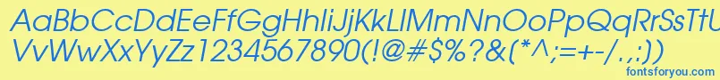 ForefrontBookobliquesh Font – Blue Fonts on Yellow Background