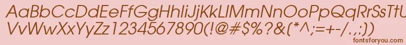 ForefrontBookobliquesh Font – Brown Fonts on Pink Background