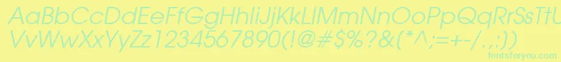 ForefrontBookobliquesh Font – Green Fonts on Yellow Background