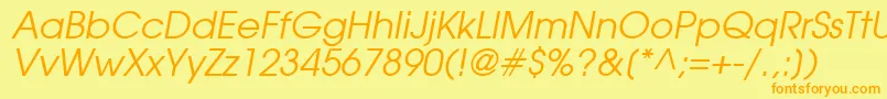 ForefrontBookobliquesh Font – Orange Fonts on Yellow Background