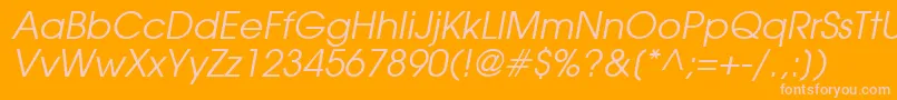 ForefrontBookobliquesh-Schriftart – Rosa Schriften auf orangefarbenem Hintergrund
