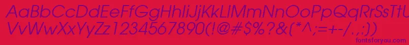 Police ForefrontBookobliquesh – polices violettes sur fond rouge