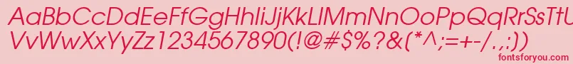 フォントForefrontBookobliquesh – ピンクの背景に赤い文字