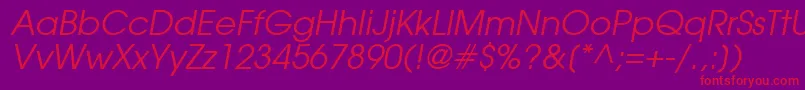 Шрифт ForefrontBookobliquesh – красные шрифты на фиолетовом фоне