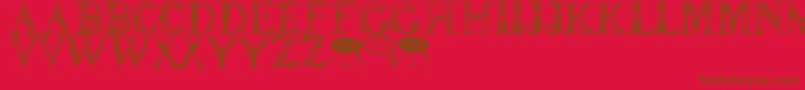 Lettersanimales Font – Brown Fonts on Red Background