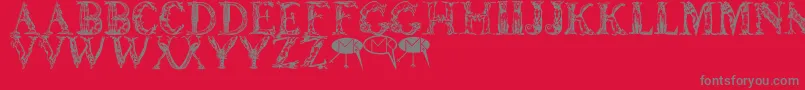 Lettersanimales Font – Gray Fonts on Red Background
