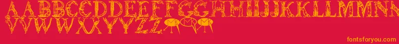 Lettersanimales Font – Orange Fonts on Red Background