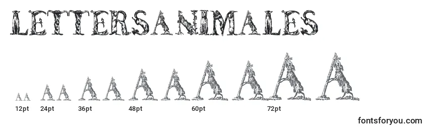 Размеры шрифта Lettersanimales