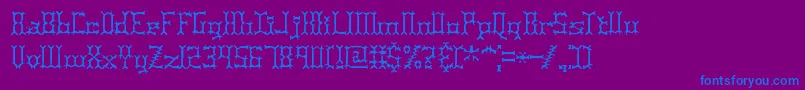 Pincers Font – Blue Fonts on Purple Background