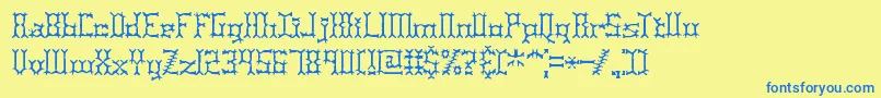 Pincers Font – Blue Fonts on Yellow Background