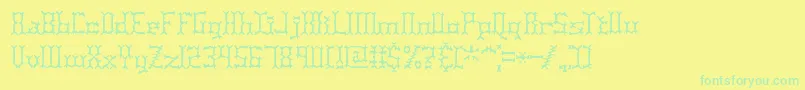 Pincers Font – Green Fonts on Yellow Background