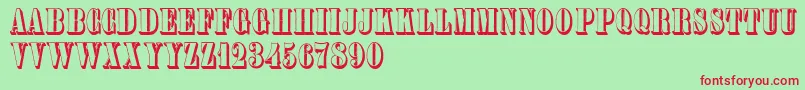 Plastische Font – Red Fonts on Green Background