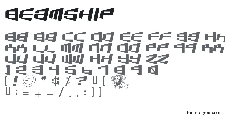 Шрифт Beamship – алфавит, цифры, специальные символы