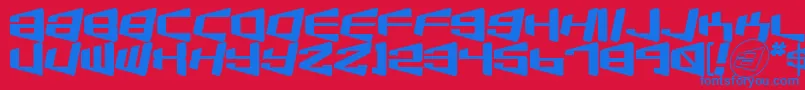 Beamship Font – Blue Fonts on Red Background