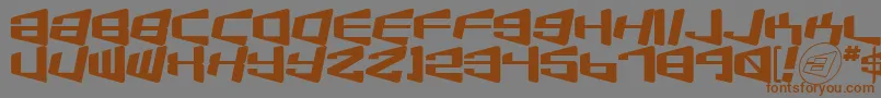 フォントBeamship – 茶色の文字が灰色の背景にあります。