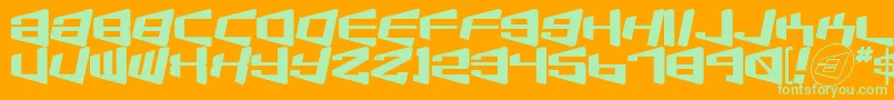 Beamship Font – Green Fonts on Orange Background