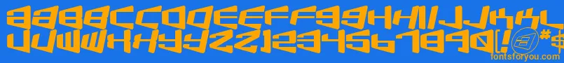 Beamship Font – Orange Fonts on Blue Background