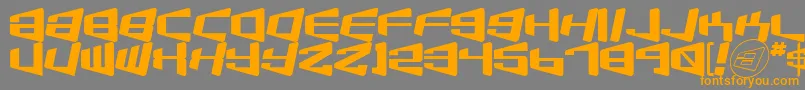 フォントBeamship – オレンジの文字は灰色の背景にあります。