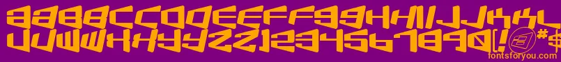 Beamship-fontti – oranssit fontit violetilla taustalla