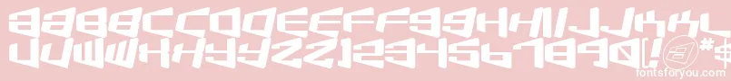 Fonte Beamship – fontes brancas em um fundo rosa