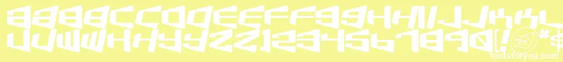 Beamship-Schriftart – Weiße Schriften auf gelbem Hintergrund