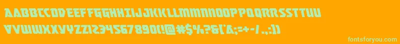 Masterbreakerleft Font – Green Fonts on Orange Background