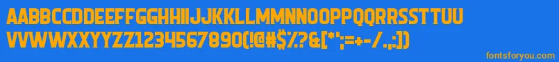 Homunculus Font – Orange Fonts on Blue Background