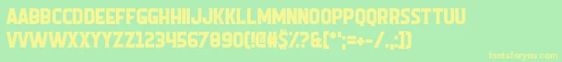 Homunculus Font – Yellow Fonts on Green Background