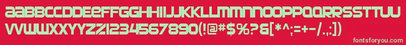 フォントSfAutomatonCondensed – 赤い背景に緑の文字