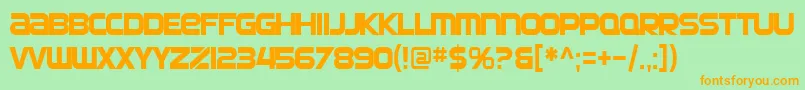 SfAutomatonCondensed Font – Orange Fonts on Green Background