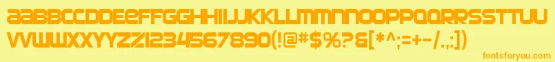 SfAutomatonCondensed Font – Orange Fonts on Yellow Background