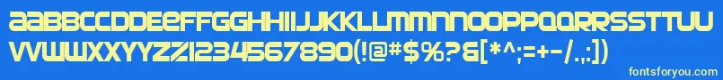 SfAutomatonCondensed Font – Yellow Fonts on Blue Background