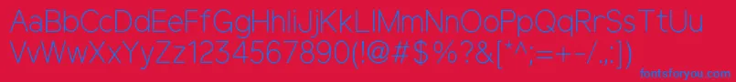 ElliotsansLight Font – Blue Fonts on Red Background