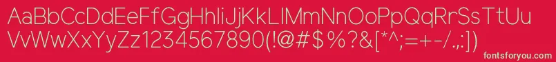 ElliotsansLight Font – Green Fonts on Red Background