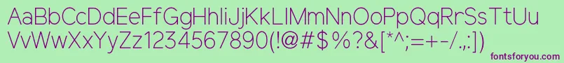ElliotsansLight Font – Purple Fonts on Green Background