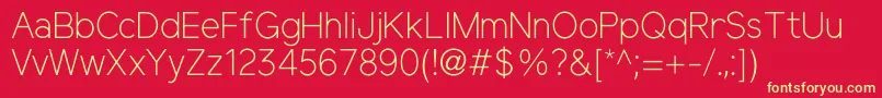 ElliotsansLight Font – Yellow Fonts on Red Background