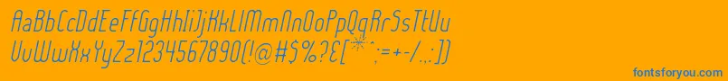 フォントLadyIceLightItalic – オレンジの背景に青い文字