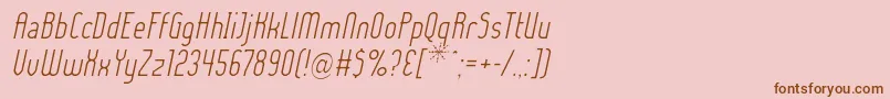 LadyIceLightItalic Font – Brown Fonts on Pink Background