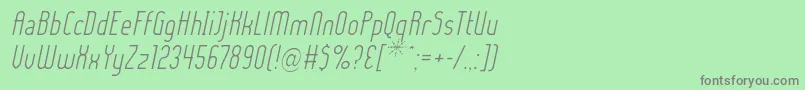 Шрифт LadyIceLightItalic – серые шрифты на зелёном фоне