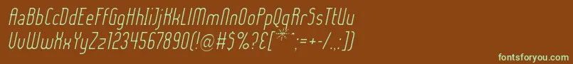 Шрифт LadyIceLightItalic – зелёные шрифты на коричневом фоне