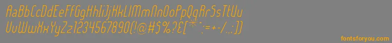 LadyIceLightItalic Font – Orange Fonts on Gray Background