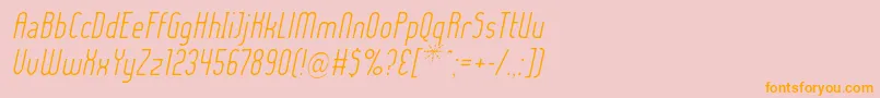 フォントLadyIceLightItalic – オレンジの文字がピンクの背景にあります。