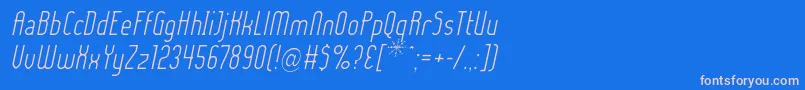 Police LadyIceLightItalic – polices roses sur fond bleu
